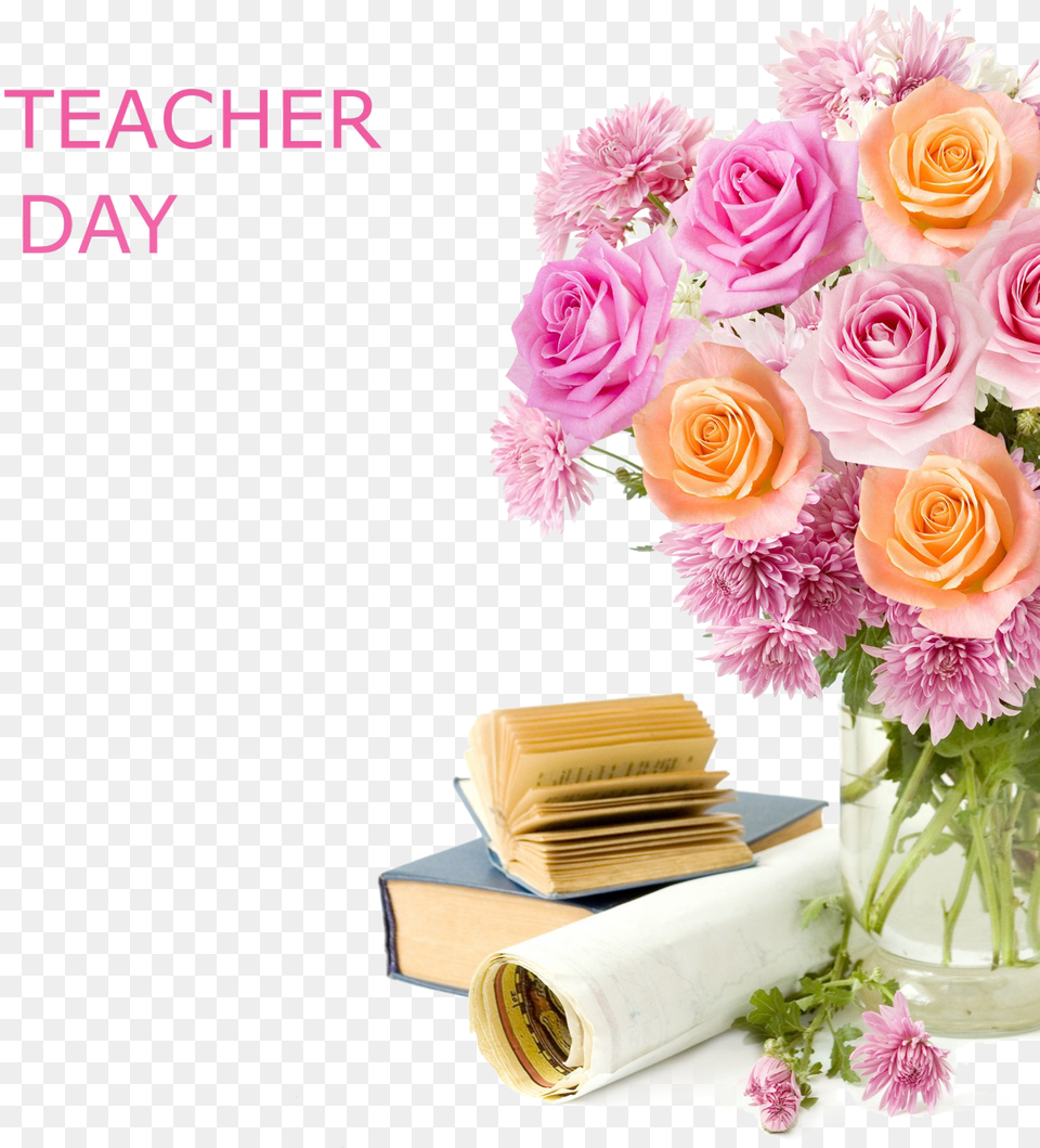 Download Pink Product Flower Day Teachers Teacher Hq Teacher Day Background, Flower Arrangement, Flower Bouquet, Plant, Rose Free Png
