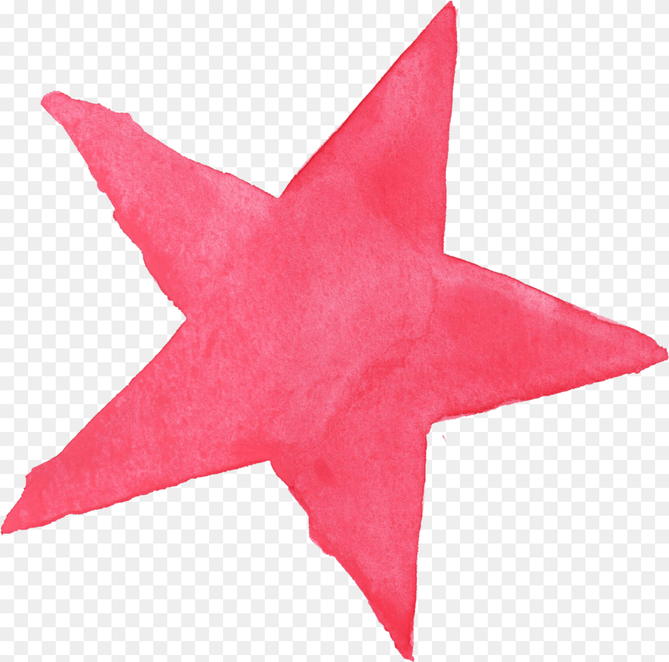 Download Pink Stars Watercolor Star With Pink Watercolor Star, Star Symbol, Symbol, Animal, Fish Png