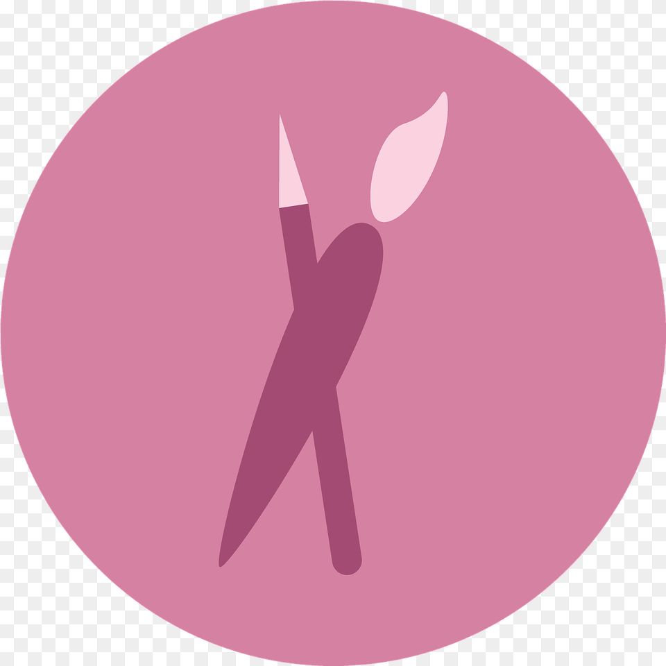 Download Pink Twitch Logo With No Background Circle, Cutlery, Tool, Brush, Device Png Image