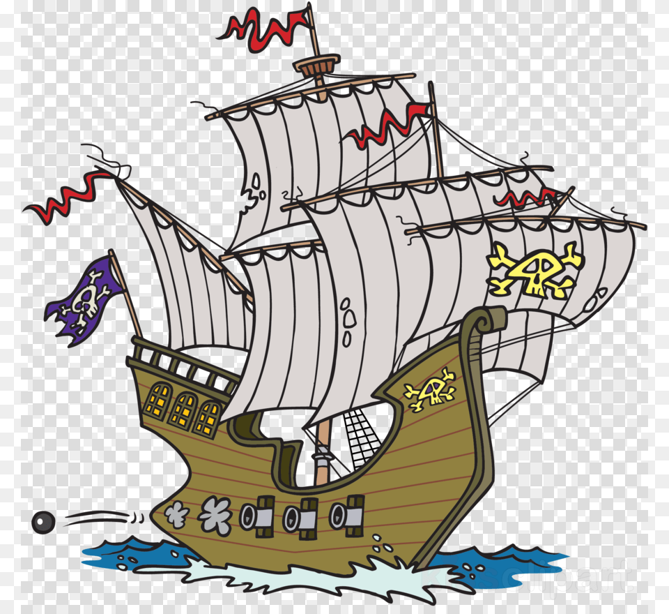 Download Pirate Ship Cartoon Clipart Ship Clip Pirate Ship Clip Art, Transportation, Vehicle Png Image