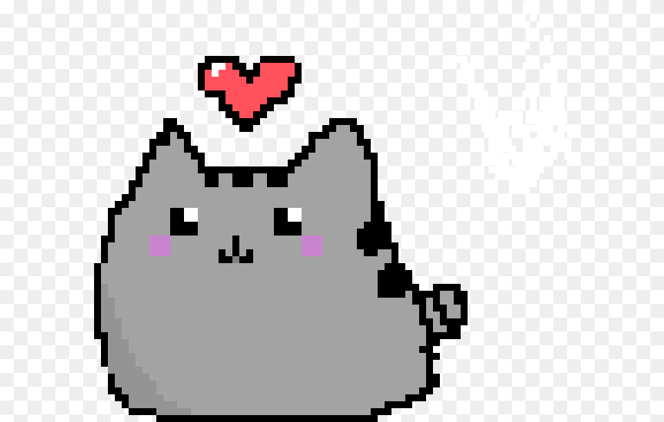 Pixel Art Pusheen U003c3 Pixel Cat With Heart Full Cat Pixel, Bag, Qr Code, Animal, Mammal Free Png Download