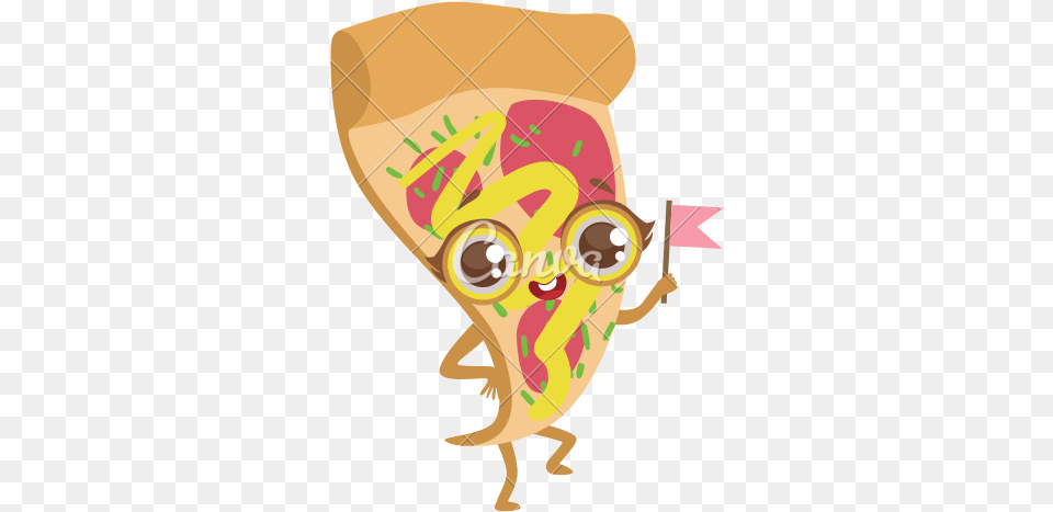 Pizza Slice Cartoon Cute Anime Food Image Food Cartoon No Background Cute, Dynamite, Weapon, Clothing, Hat Free Png Download