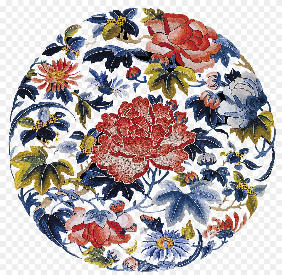 Plate Designs Flower Chinese Traditional China Chinese Flower Emboirery Pattern, Art, Pottery, Floral Design, Porcelain Free Png Download