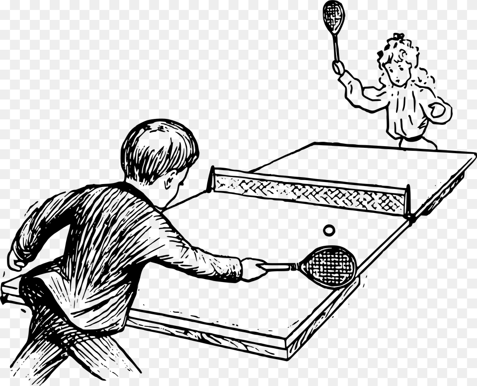 Download Play Table Tennis Drawing, Gray Free Png