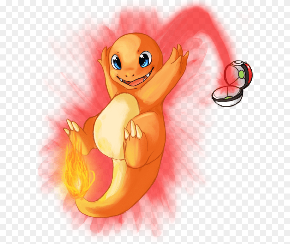 Download Pokeball Clipart Pokemon Charmander Coming Out Of Pokemon Out Of Pokeball, Face, Head, Person, Baby Free Transparent Png