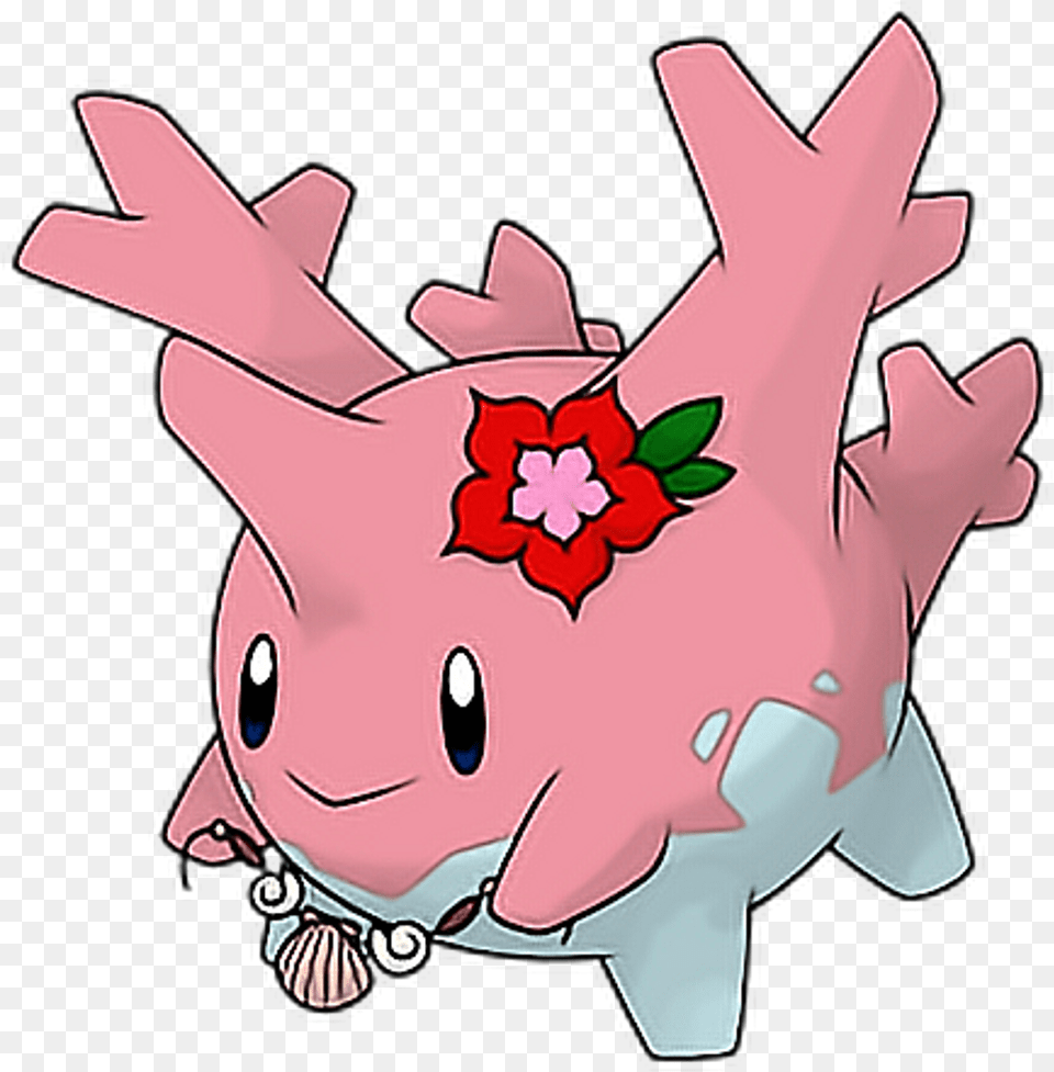 Download Pokemon Corsola Pink Cute Freetoedit Water And Water And Rock Type Pokemon, Piggy Bank, Animal, Fish, Sea Life Free Transparent Png