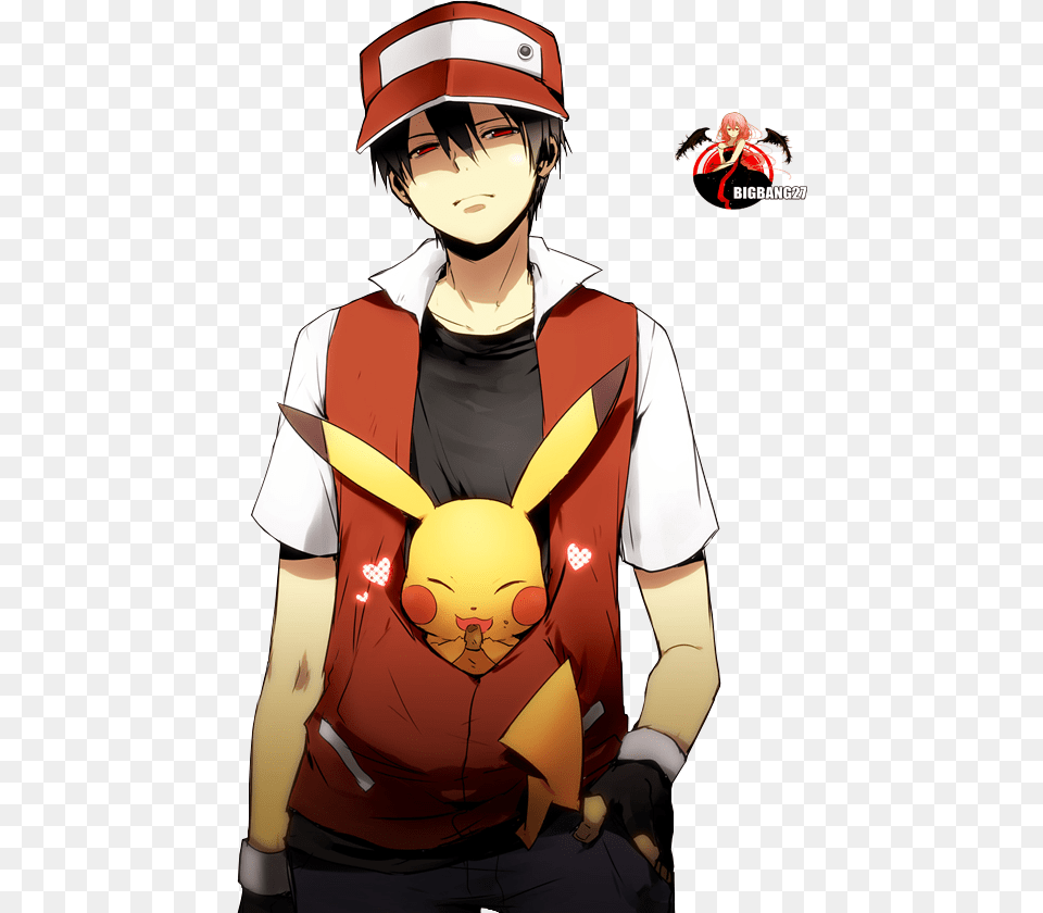 Download Pokemon Red Pokemon Trainer Red, Book, Comics, Publication, Adult Png Image