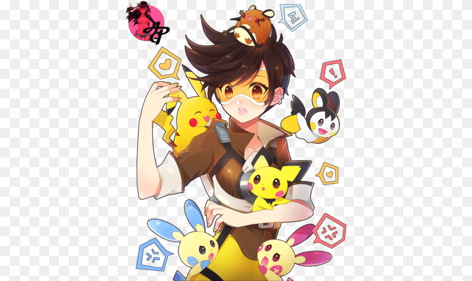Download Pokemon Tracer And Electric Types Fanart Tracer X Genji, Book, Comics, Publication, Baby Png