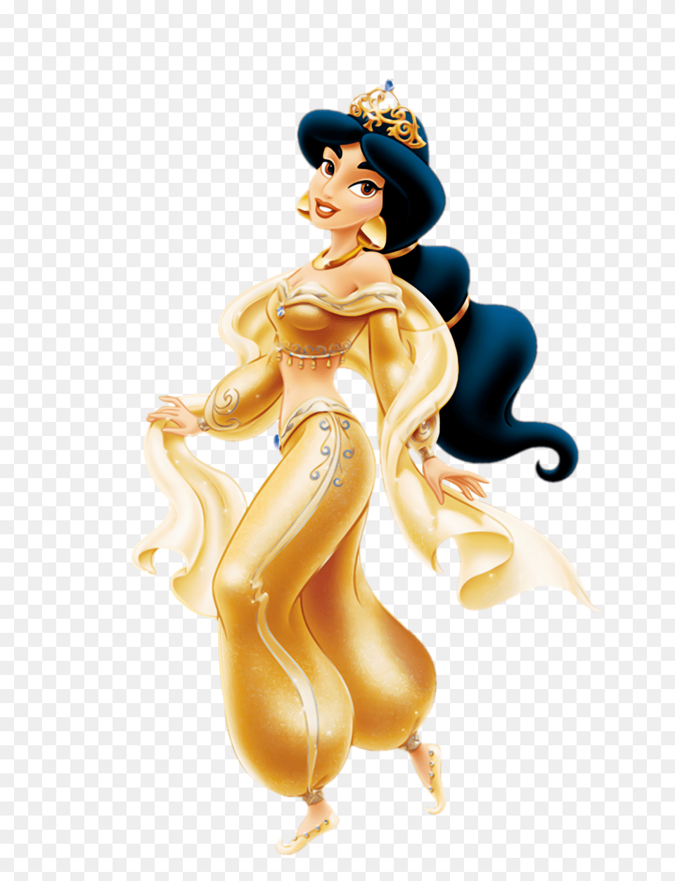 Princess Jasmine Clipart Princess Jasmine Disney Princess Jasmine Gold Dress, Figurine, Adult, Female, Person Free Png Download