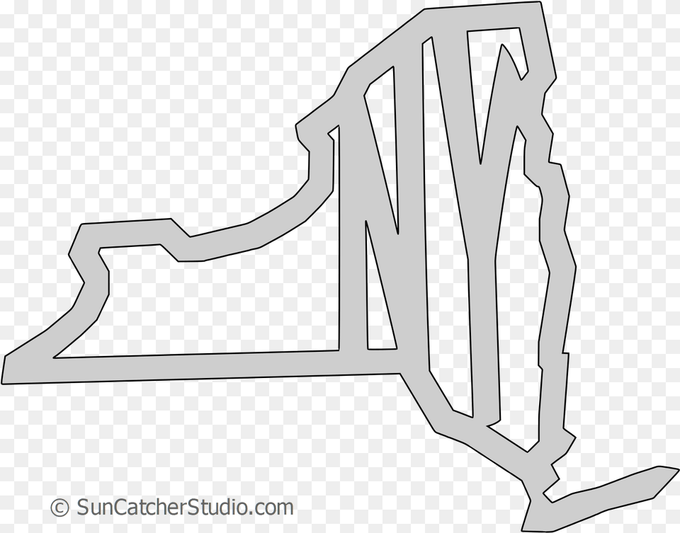 Download Printable New York Stencil Hd Uokplrs Line Art, Fence, Furniture Png