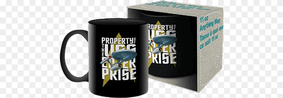 Property Of Uss Enterprise Mug Star Trek Mug, Beverage, Coffee, Coffee Cup, Bottle Free Png Download
