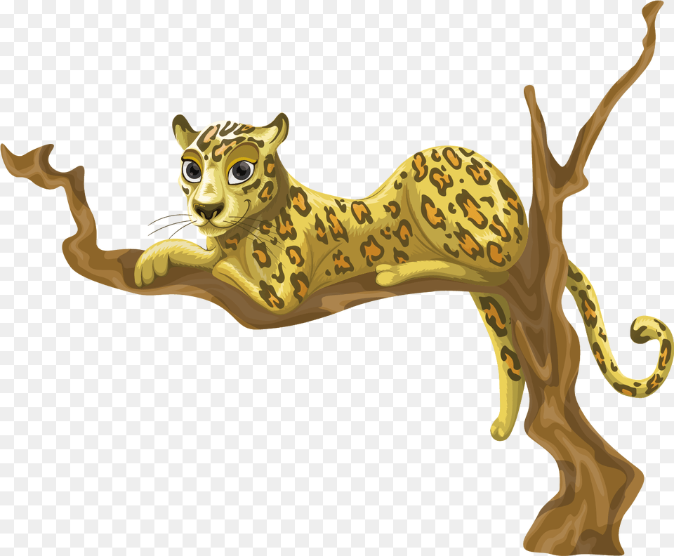 Download Puma Logo Clipart Jaguar Leopard In A Tree Jungle Tree Clip Art, Animal, Cheetah, Mammal, Wildlife Png