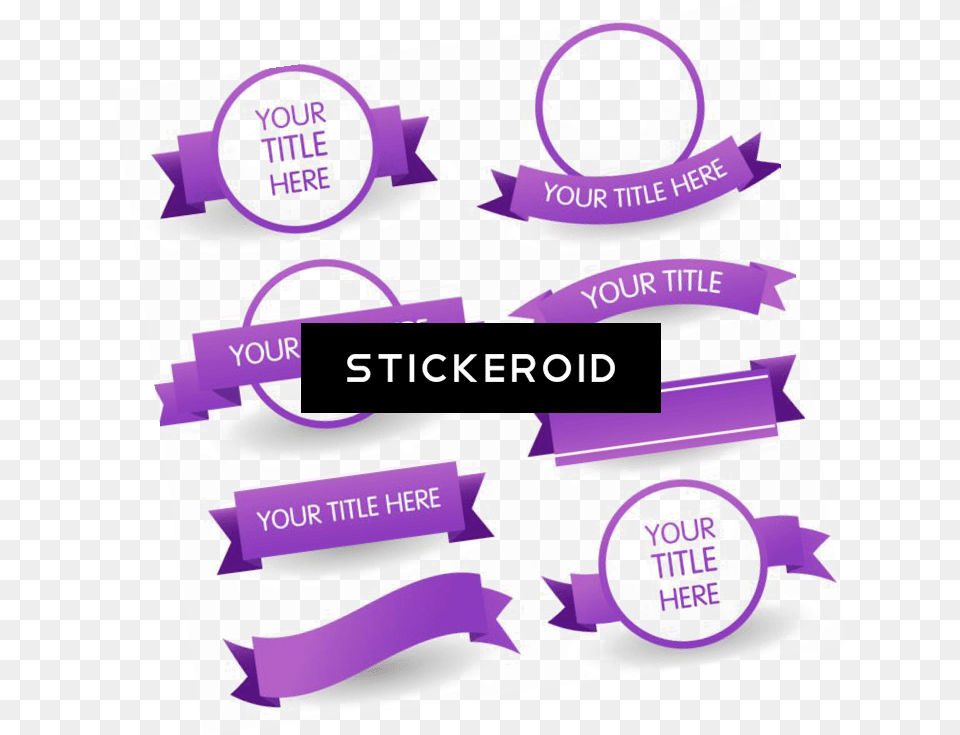 Download Purple Banner Art Ribbon Title, Advertisement, Poster, Paper, Business Card Png Image