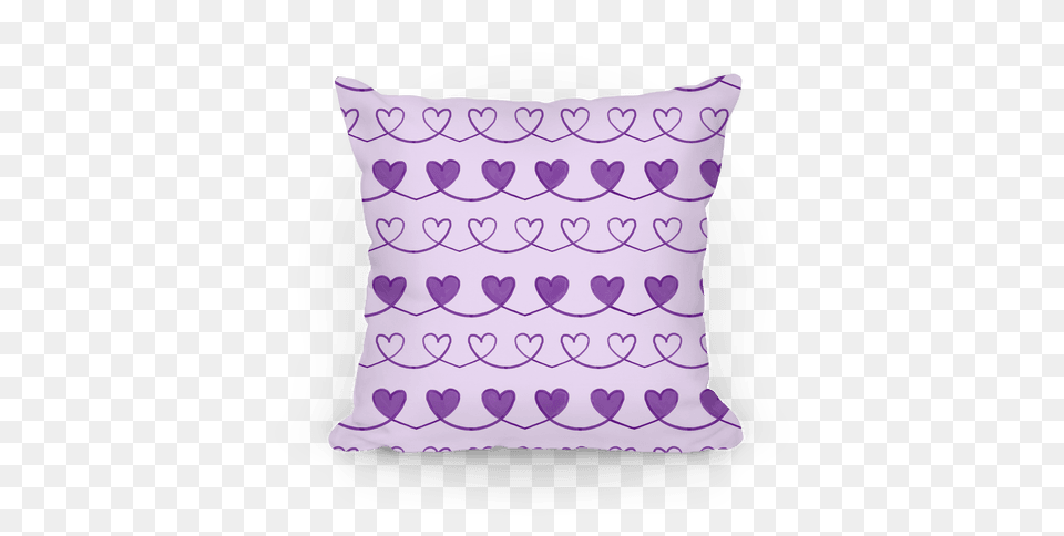 Purple Heart Doodle Pattern Pillow Cushion Full Cushion, Home Decor, Birthday Cake, Cake, Cream Free Png Download