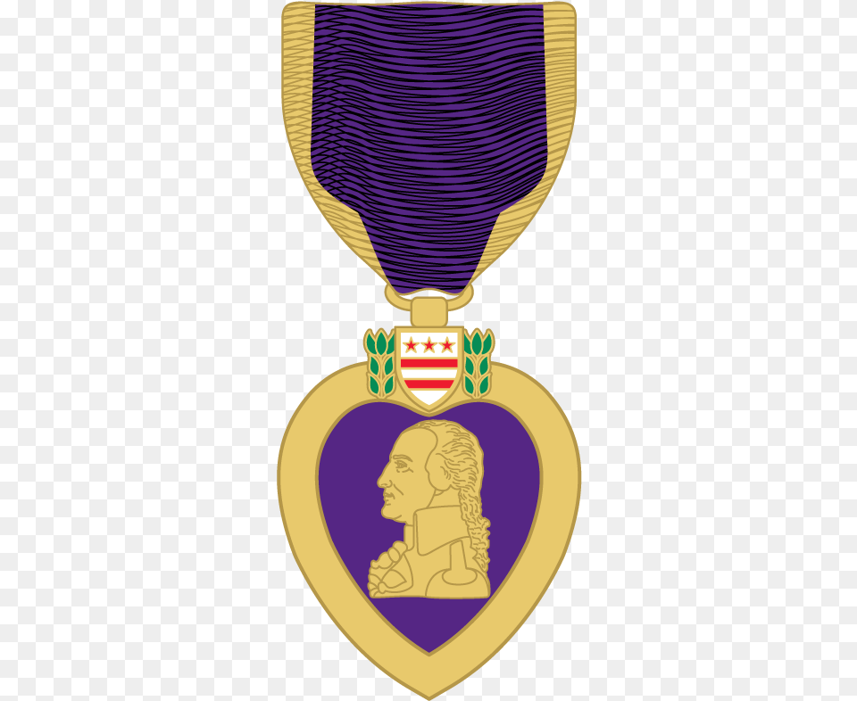 Download Purple Heart Medal Clipart Background Purple Heart Medal, Gold, Adult, Person, Woman Free Transparent Png
