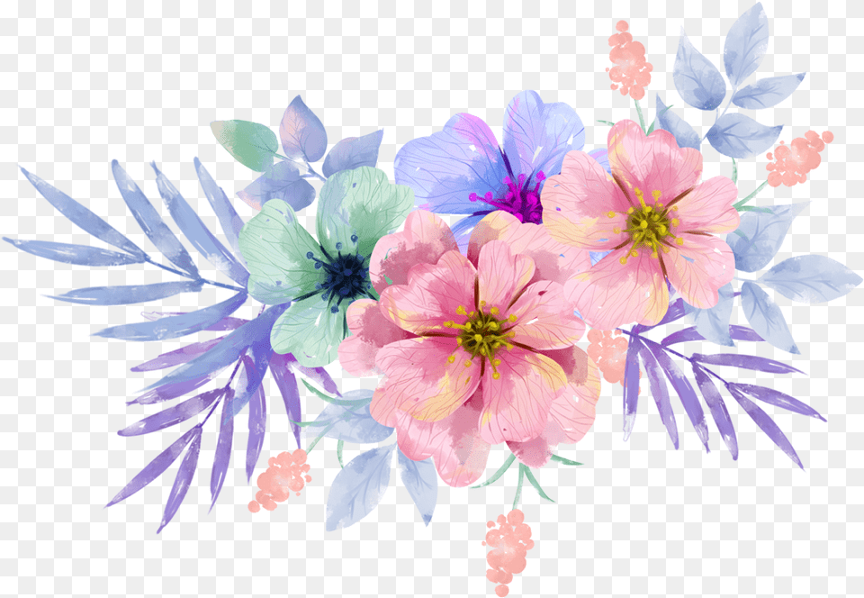 Purple Pink Watercolor Flower Transparent Imagenes De Flores, Art, Floral Design, Graphics, Pattern Free Png Download