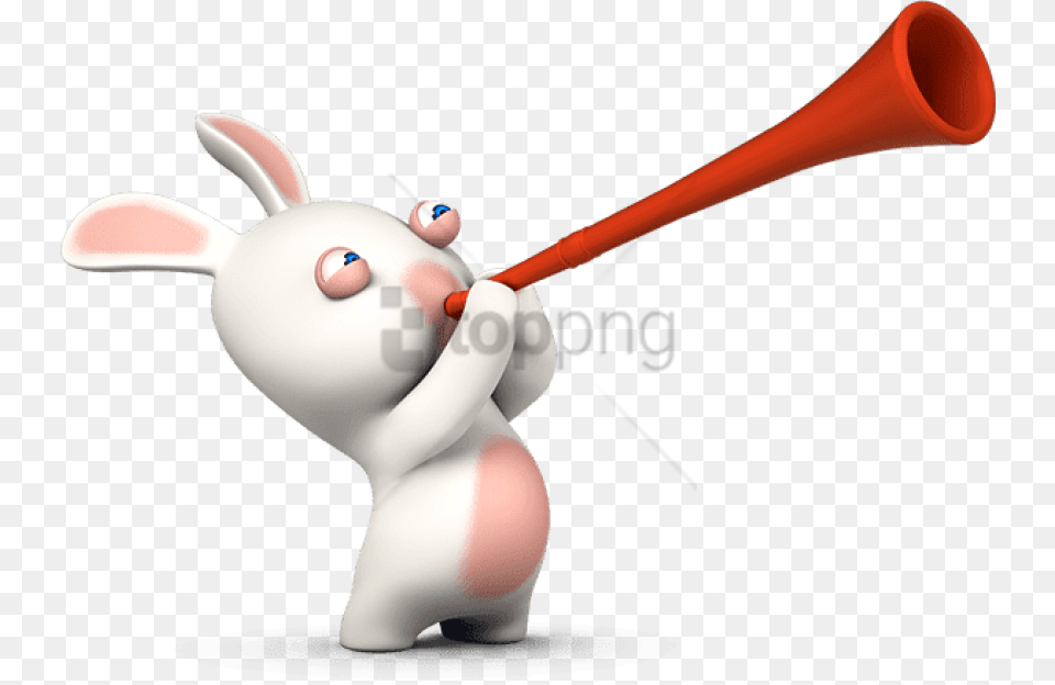 Download Rabbid Blowing A Horn Clipart Lapin Crtin, People, Person, Baseball, Baseball Bat Png Image