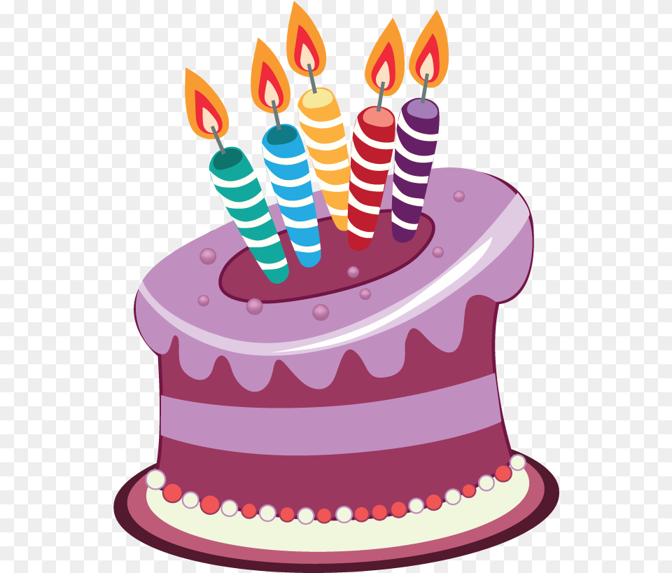 Download Rainbow Birthday Cake Clipart Hd Pastel De Animado, Birthday Cake, Cream, Dessert, Food Png Image