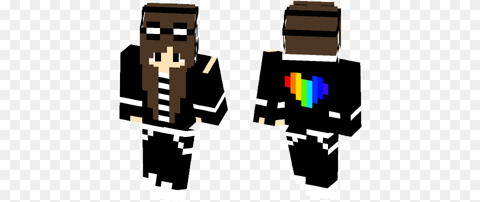 Download Rainbow Heart Minecraft Skin For Minecraft Skins Goth Girl, Person Free Transparent Png