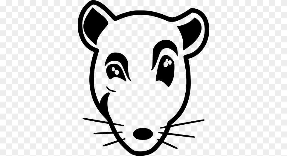 Download Rat Face Drawing Clipart Drawing Cartoon Rat Face, Gray Png Image