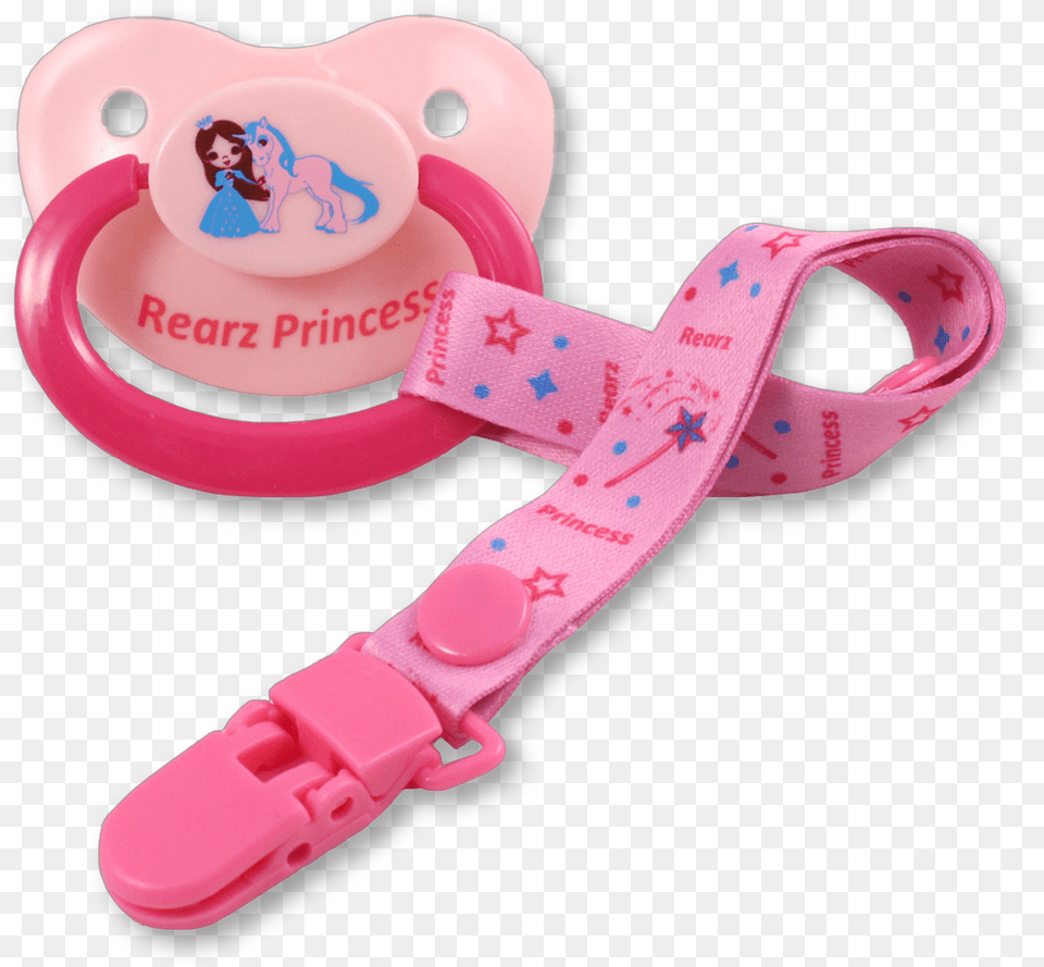 Download Rearz Princess Pink Pacifier Hd Pacifier, Accessories, Strap, Person, Belt Png Image