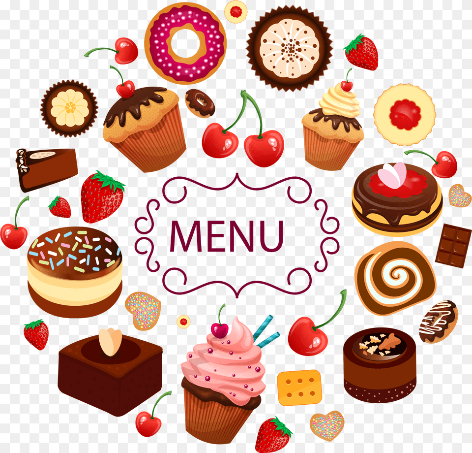 Recipe Card For Apple Pie Clipart Dessert Menu Cakes And Pastries Background, Birthday Cake, Food, Cream, Cake Free Png Download