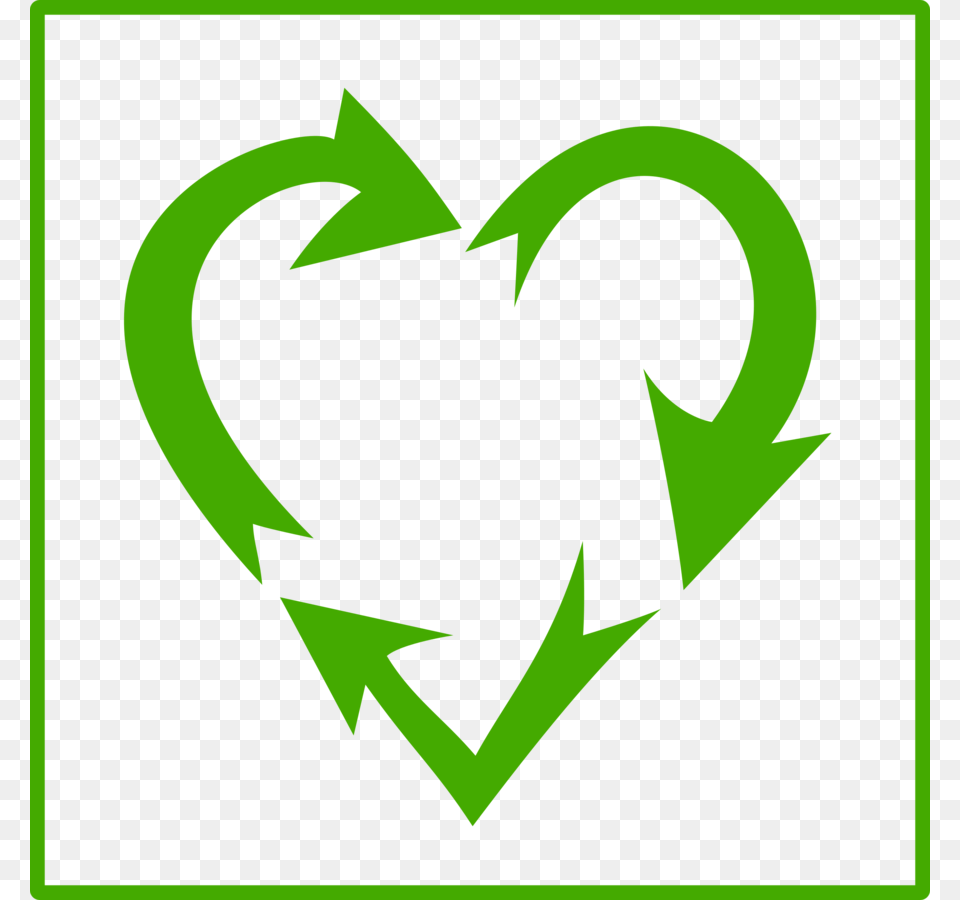 Download Recycle Heart Logo Clipart Recycling Symbol Logo Green, Recycling Symbol Free Png