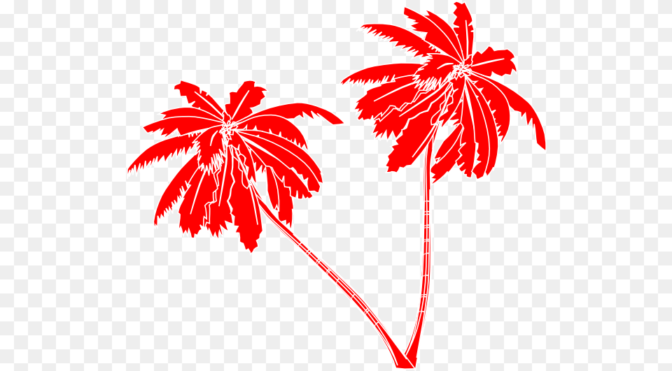 Download Red And White Palm Trees Clip Art Red Red Palm Tree Vector, Flower, Leaf, Plant, Geranium Free Transparent Png