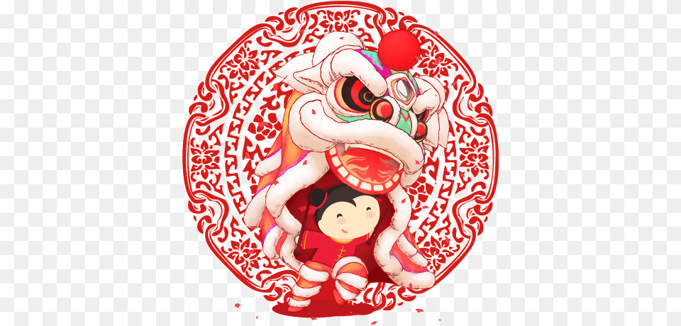 Download Red Festive Children S Lion Dance Decoration Vector 2020, Baby, Person Png