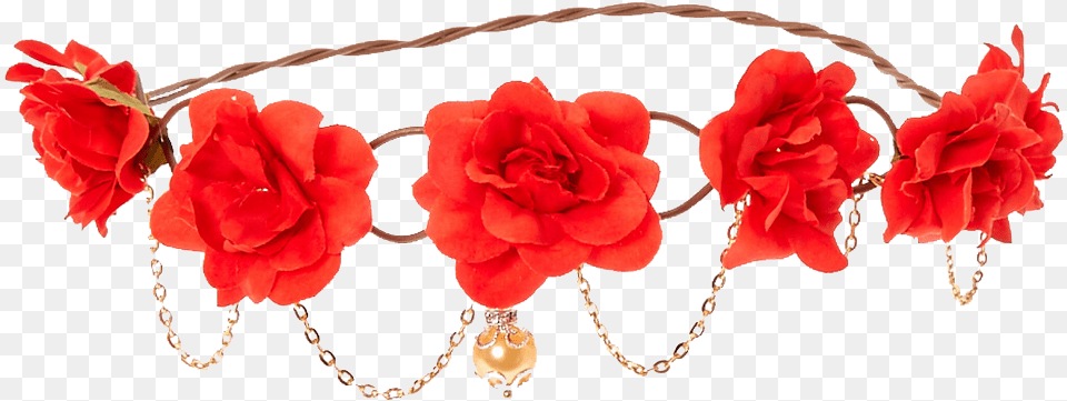 Download Red Flower Crown Transparent Red Flower Crown, Accessories, Jewelry, Necklace, Plant Png Image