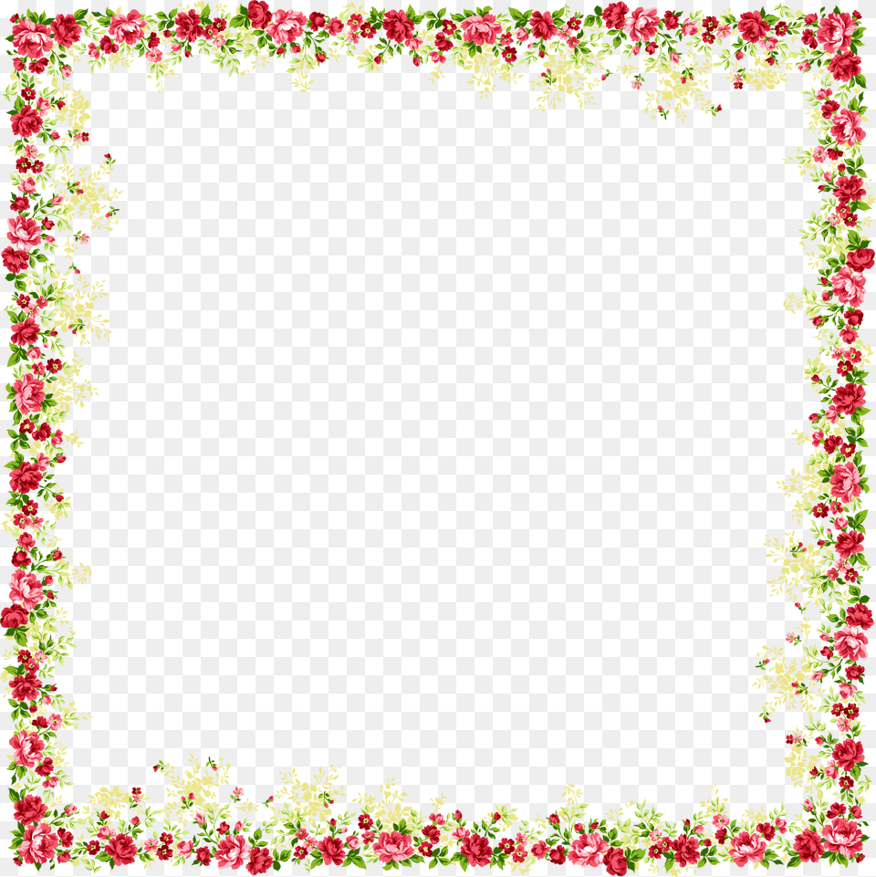 Download Red Flower Frame Clipart Flower Border Design, Advertisement, Poster, Fowl, Poultry Free Png