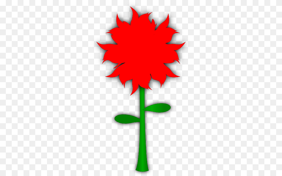 Download Red Flower With Stem Clipart, Plant, Leaf, Dahlia, Carnation Png