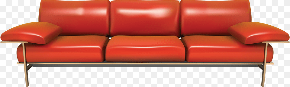 Download Red Orange Couches Transparent Background, Couch, Furniture, Cushion, Home Decor Png