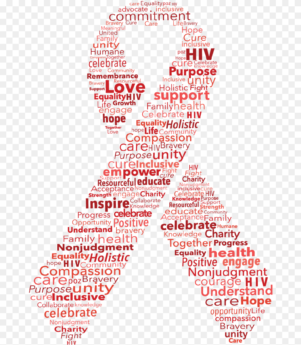 Red Ribbon Word Cloud Red Ribbon Hiv Red Hiv Ribbon, Accessories, Formal Wear, Tie, Alphabet Free Png Download
