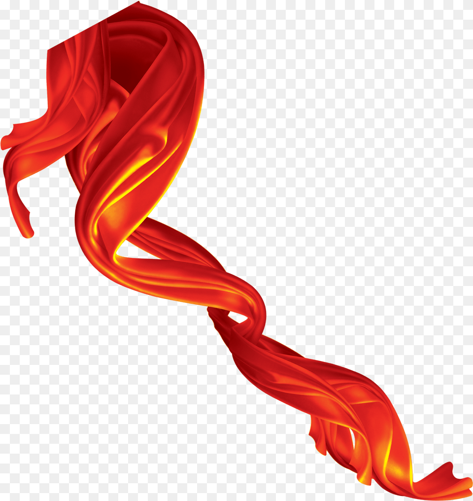 Download Red Silk Ribbon Flowing Red Silk, Fire, Flame, Adult, Female Free Png