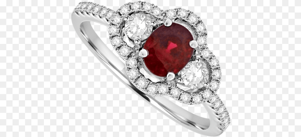 Download Red Stone White Gold Diamond Ring Uk With Ring, Accessories, Jewelry, Gemstone, Silver Free Png