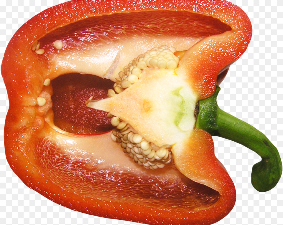 Download Red Sweet Pepper Bell Pepper, Bell Pepper, Food, Plant, Produce Png