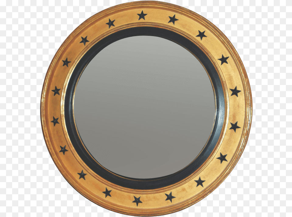 Regency Convex Mirror With Black Stars Vector Illustration, Photography, Oval Free Png Download