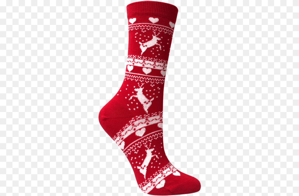 Download Reindeer Christmas Socks For Women Individually Sock, Clothing, Hosiery, Christmas Decorations, Festival Png Image