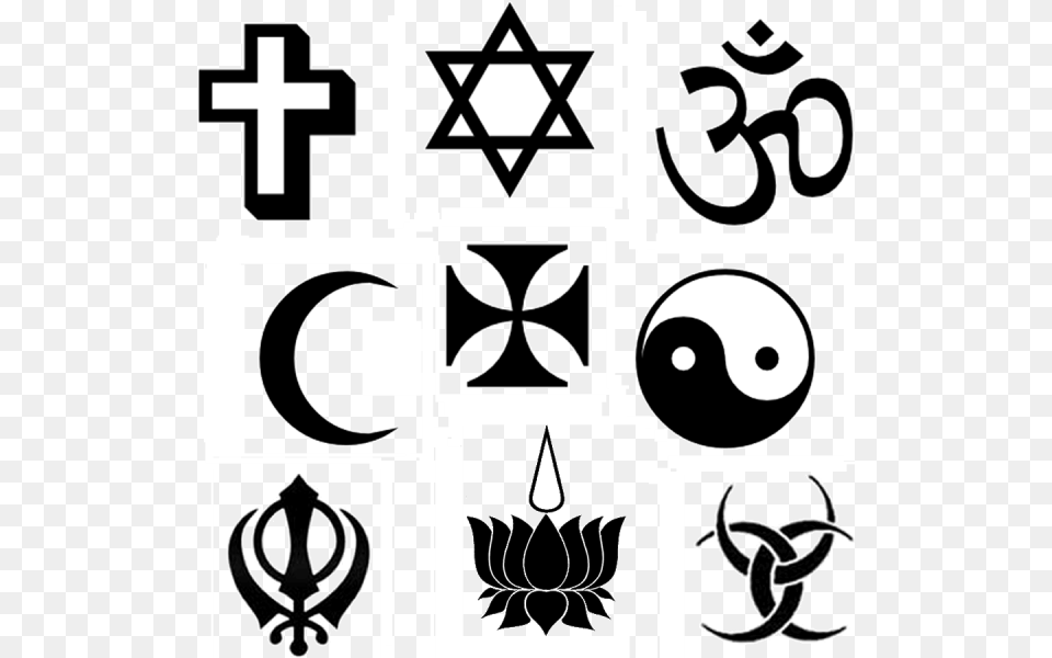 Download Religious Symbols Clipart Religion Religious Symbol, Stencil, Text Free Transparent Png