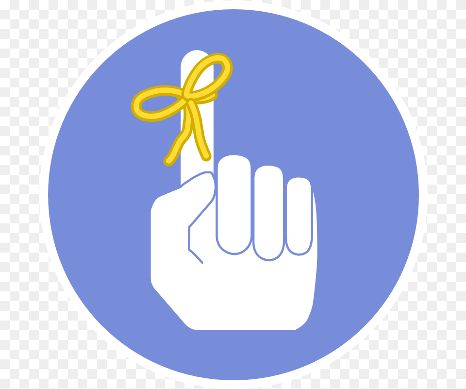 Remember Finger Finger Remember Icon Full Finger With Ribbon Transparent, Body Part, Hand, Person, Knot Free Png Download