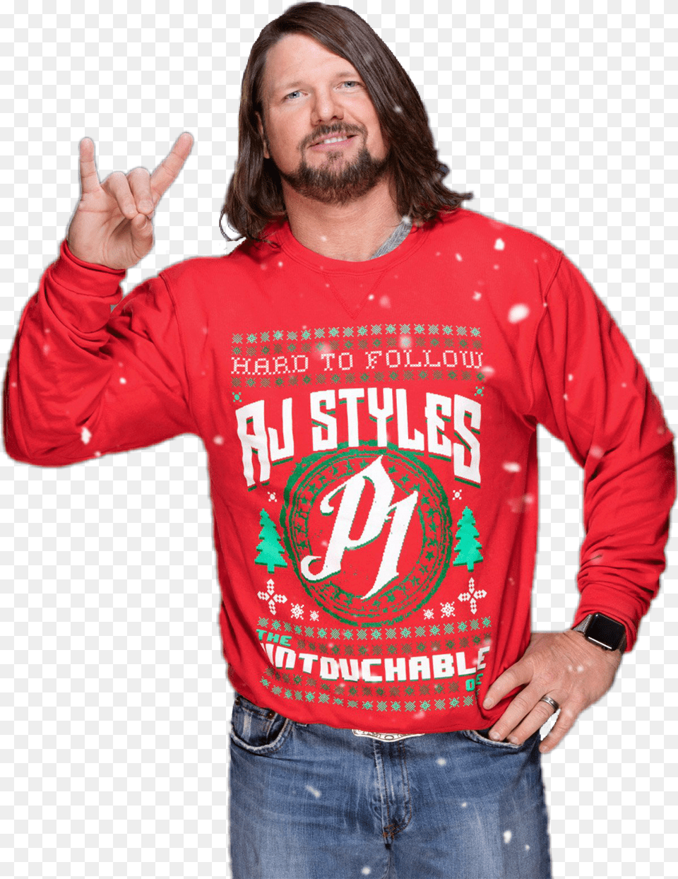 Download Report Abuse Aj Styles Christmas Full Size Merry Christmas Aj Styles, T-shirt, Body Part, Clothing, Finger Free Transparent Png