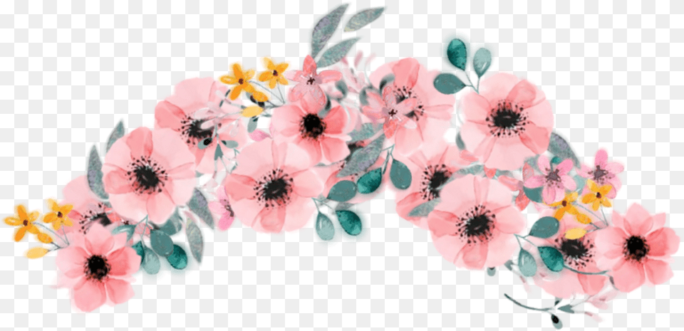 Download Report Abuse Flower Crown Picsart With Flower Crown, Anemone, Plant, Petal, Art Png Image