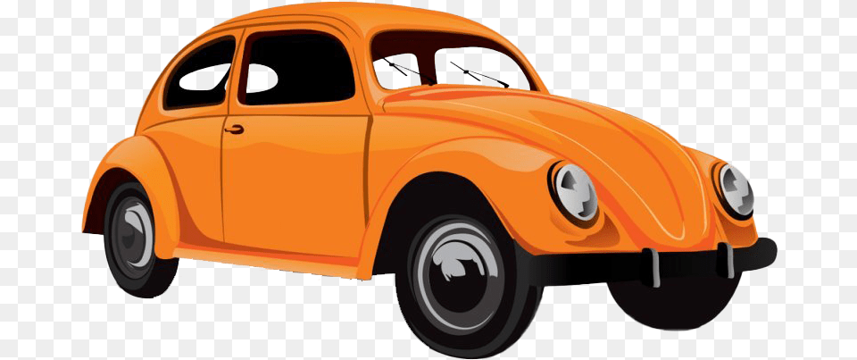 Download Retro Car Image Old Volkswagen Car Imagenes De Un Carro Anaranjado, Transportation, Vehicle, Coupe, Machine Free Transparent Png