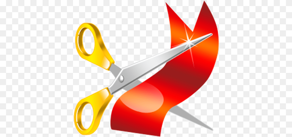 Download Ribbon Cutting Ceremony To Be Background Ribbon Cutting, Scissors, Blade, Dagger, Knife Free Transparent Png