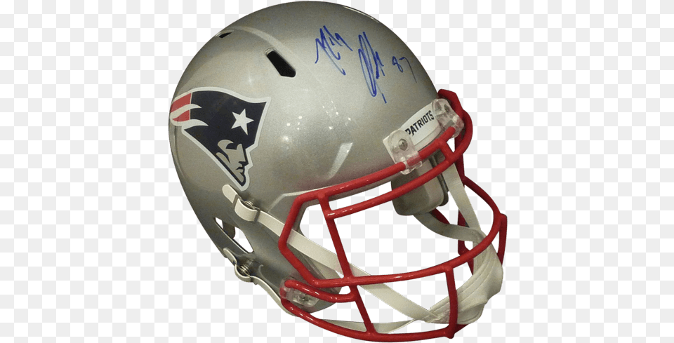 Download Rob Gronkowski Autographed New New England Patriots, Helmet, American Football, Football, Football Helmet Png Image