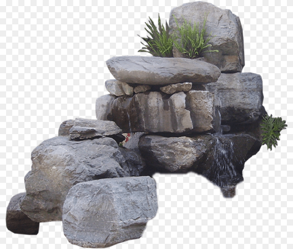 Download Rock Rocks Water Waterfall Nature Landescape Waterfall Rocks, Outdoors, Pond, Plant, Slate Free Png