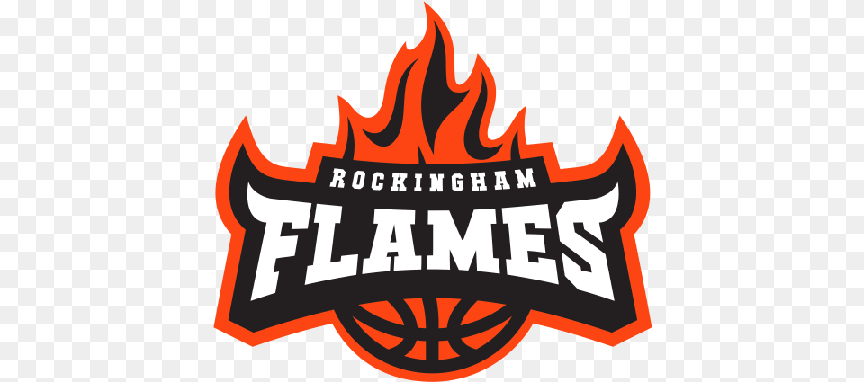 Download Rockingham Basketball And Basketball Flames Logo Design, Fire, Flame, Sticker, Dynamite Free Transparent Png