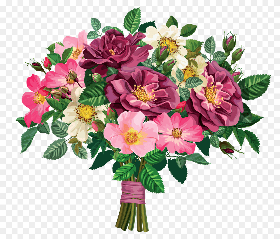 Download Rose Clipart Flower Bouquet Pencil And In Color Clipart Bouquet Flowers, Flower Arrangement, Art, Floral Design, Plant Free Transparent Png