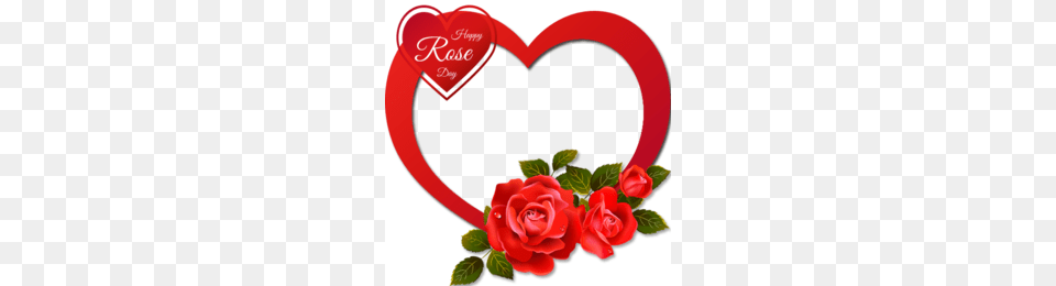Rose Day Photo Frame Clipart Picture Frames Heart Heart, Flower, Petal, Plant, Food Free Png Download